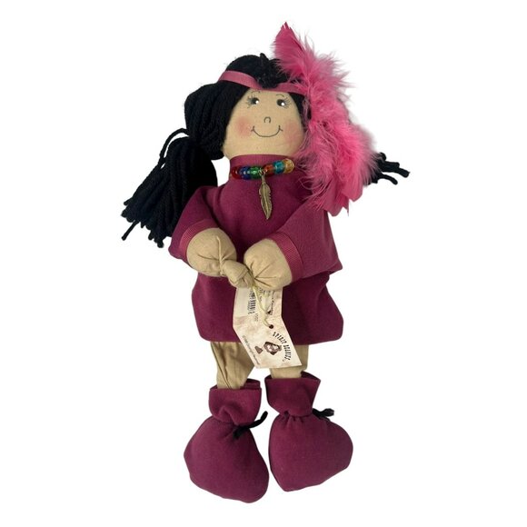 1998 Spirit Beanies Gail Coomes Handmade Doll W Tag Native American Style 12 in - Picture 2 of 6